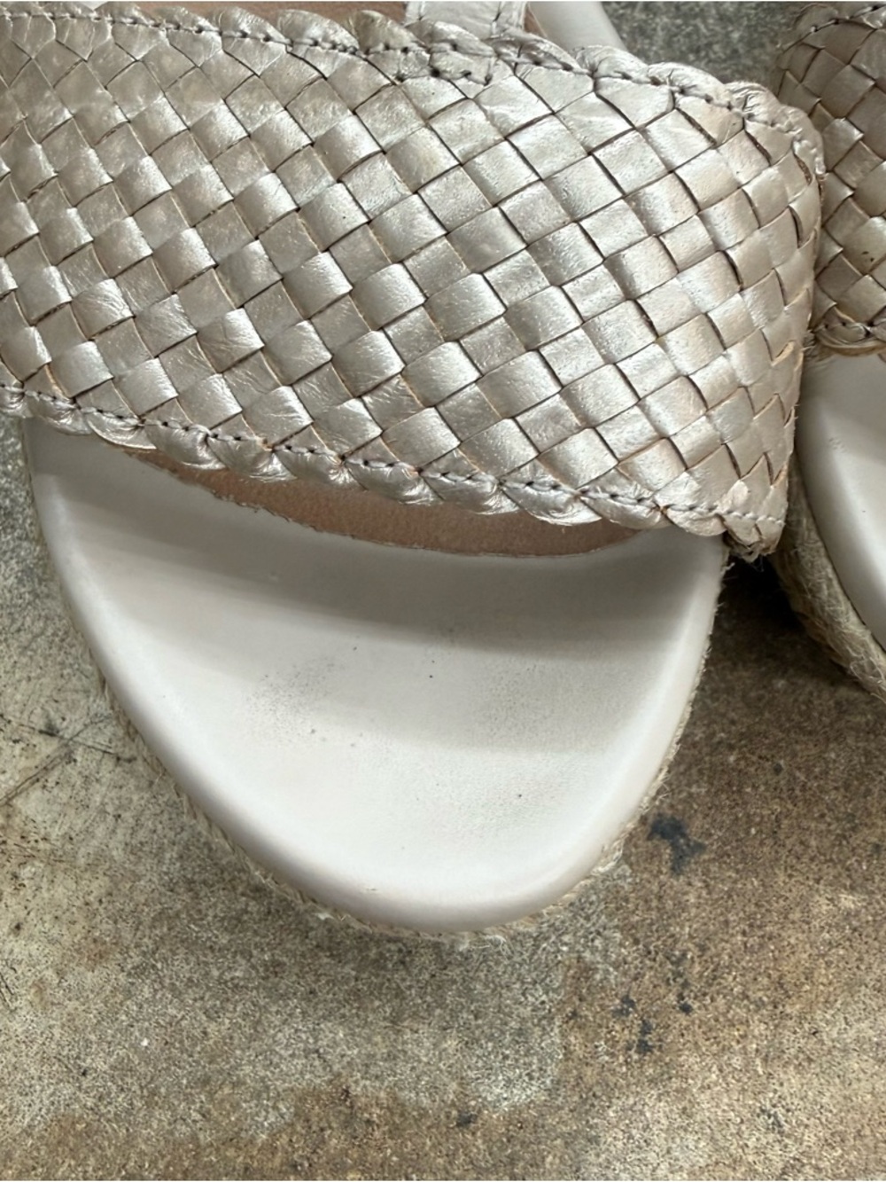 UGG Women's Metallic Woven Espadrille Wedge Sandals - Gold - Picture 9 of 10